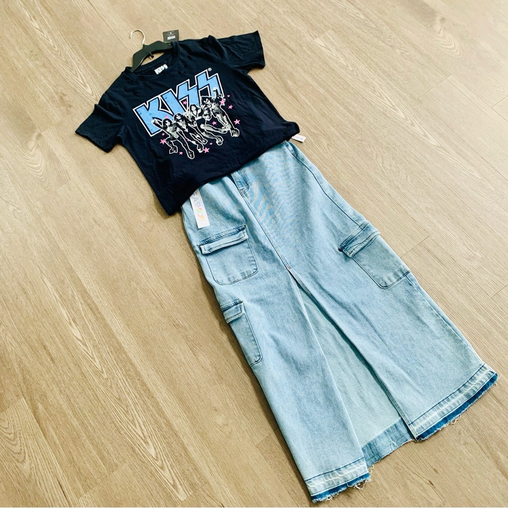 NWOT Tinseltown Blue Denim Maxi Skirt - Picture 2 of 11